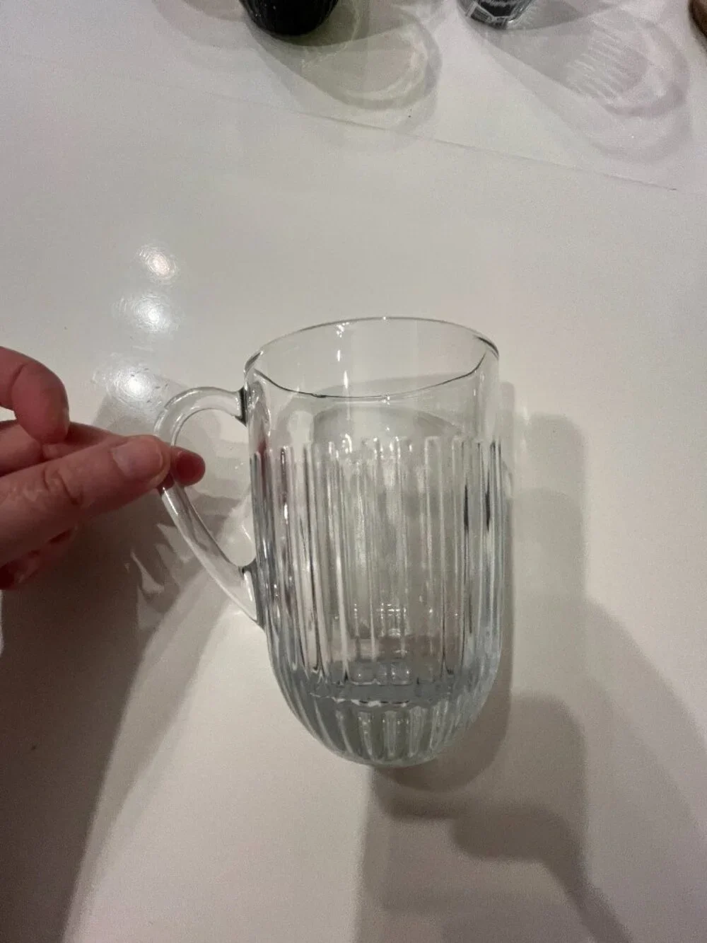 La Rochere France Ouessant Clear Glass 13.5 oz Coffee Mug Tea Cup 631301 NWT